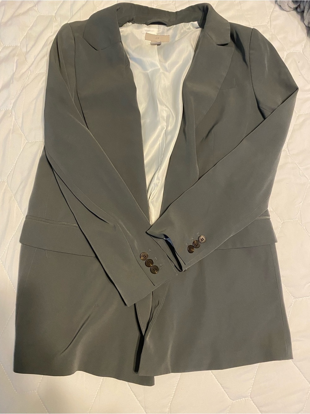 H&M blue/grey Blazer with Notch Lapel